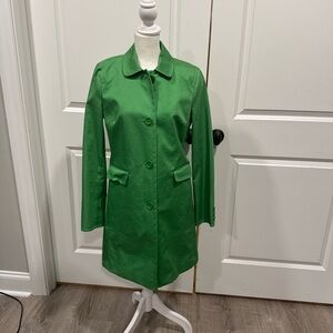 J. Crew Vibrant Green Trench Coat